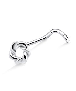 Twisted Circle Silver Curved Nose Stud NSKB-674